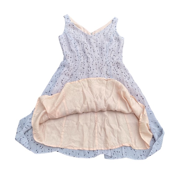 Vintage 1990's Women Six 6 Purple Lavender Dress Floral Flower Botanical V-Neck - Picture 5 of 13